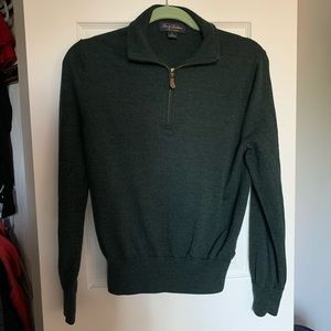 BROOKS BROTHERS ZIP UP SAXXON WOOL QUARTER ZIP